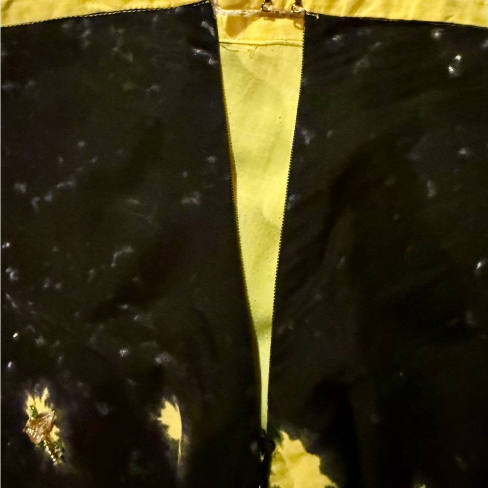LAPIS Vintage Yellow/Blk Sequined Tea-Length Cotton Skirt SZ. M - Picture 9 of 9